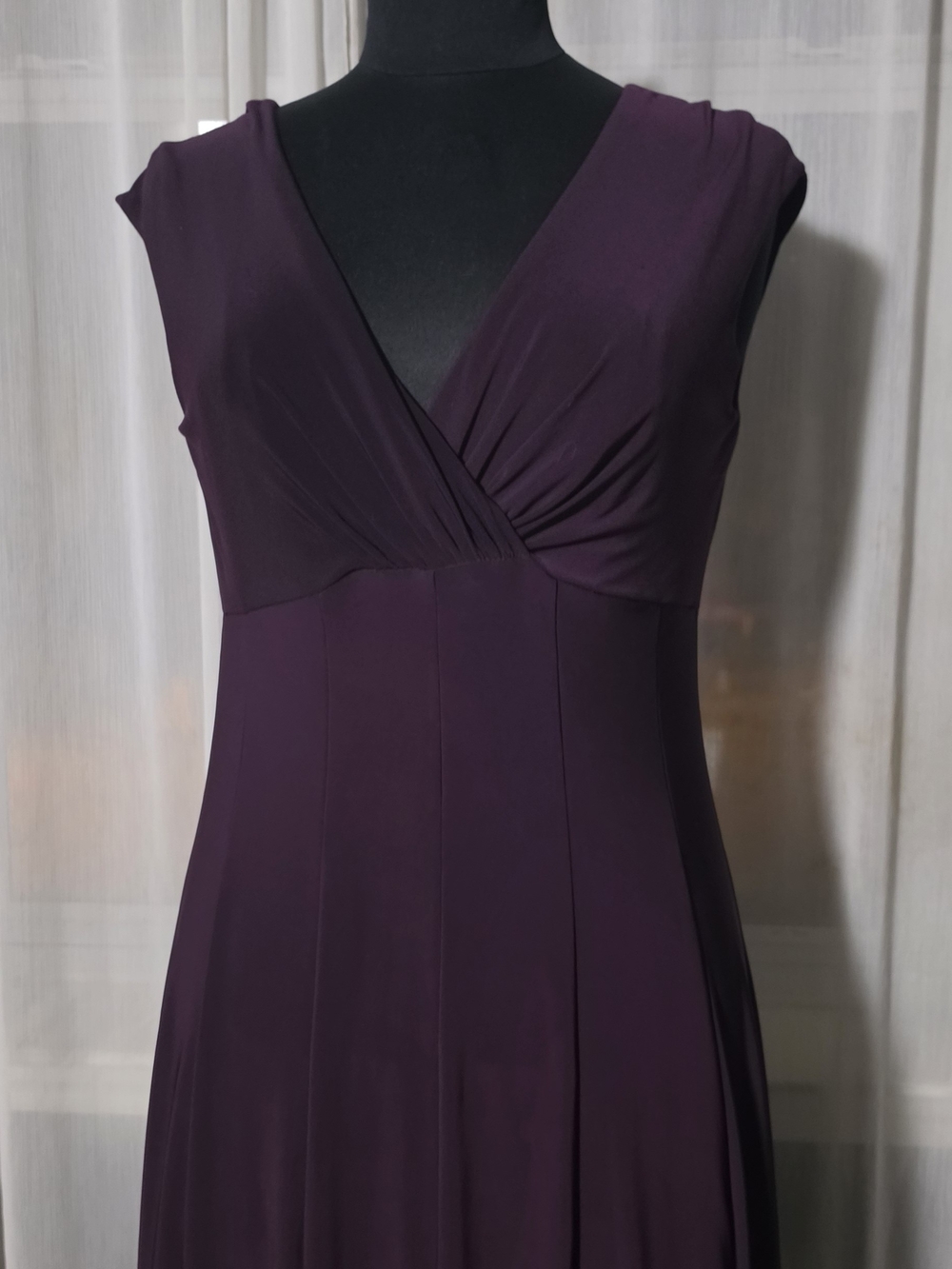 Ralph Lauren Sleeveless V-Neck Maxi Dress in Deep Plum